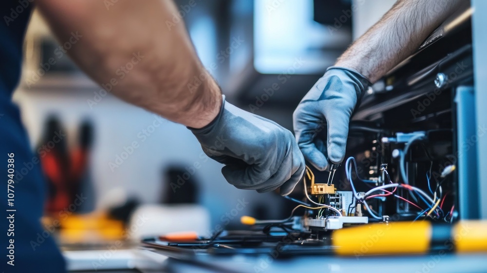 Technician Repairing Electronics Technician Repairing Electronics