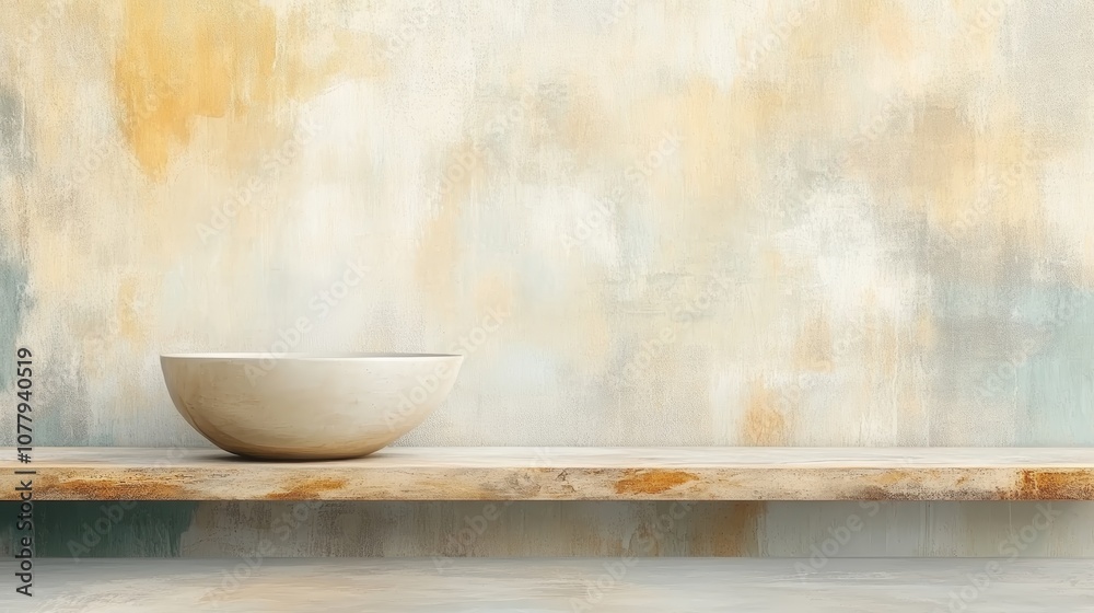 Rustic charm, an empty bowl on a weathered wooden table, embracing simplicity and warmth in home decor Rustic charm, an empty bowl on a weathered wooden table, embracing simplicity and warmth in home decor