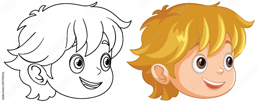 Happy Cartoon Boy Illustration Happy Cartoon Boy Illustration
