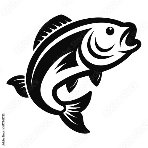 Solid color Guadalupe Bass animal vector design