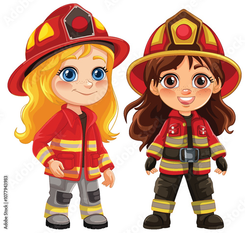 Young Firefighters in Uniform