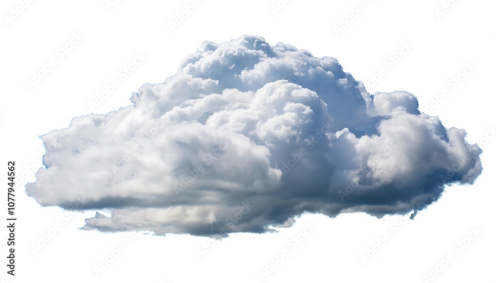 Fluffy white clouds drift across a bright blue summer sky