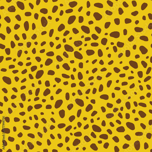 Seamless yellow and brown animalistic textile pattern vector