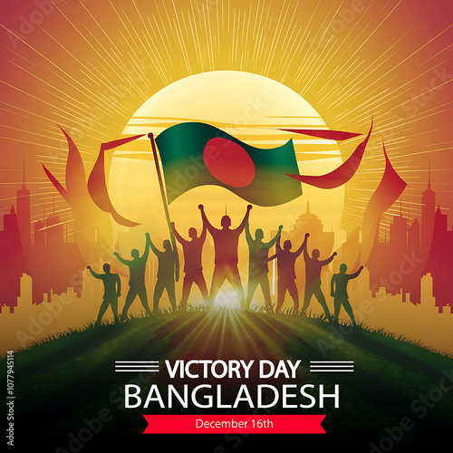 16th December Victory Day of Bangladesh. Shubho Bijoy Dibosh. Design for National Holiday in Bangladesh photo