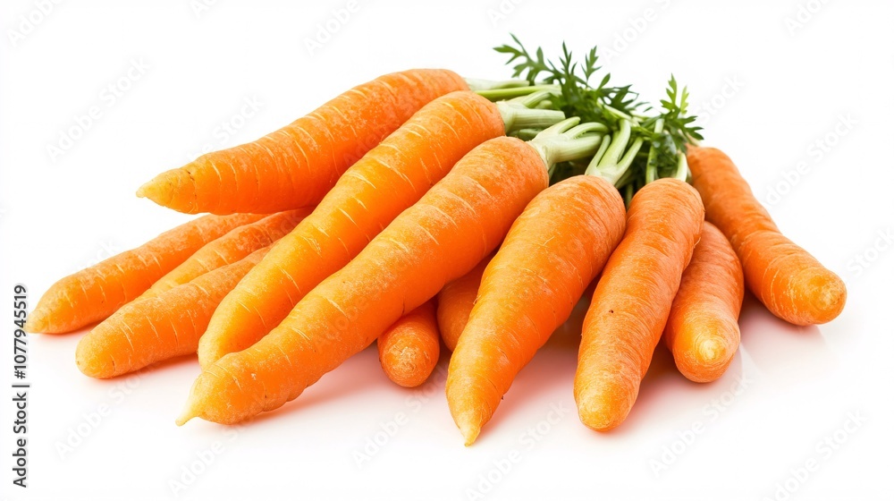21.A pile of baby carrots arranged neatly on a white background. The small, bright orange carrots are smooth and uniform in size, creating a visually appealing heap that emphasizes their freshness 21.A pile of baby carrots arranged neatly on a white background. The small, bright orange carrots are smooth and uniform in size, creating a visually appealing heap that emphasizes their freshness