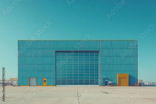 Wallpaper Mural solar panels glistening on the roof of a mega factory symbolizing clean energy and innovation in modern industrial practices set against a clear blue sky Torontodigital.ca