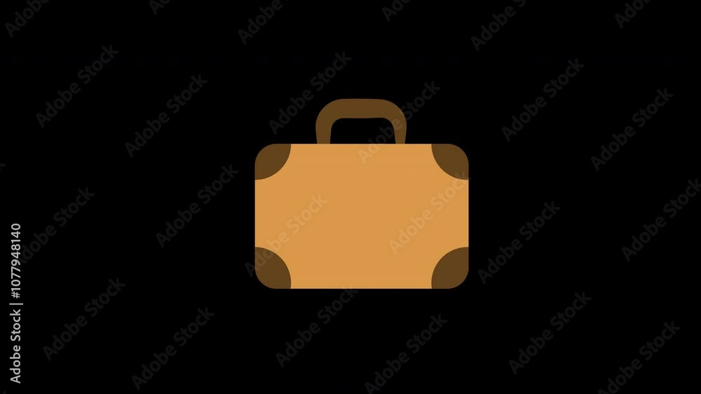 briefcase travel bag suitcase icon concept animation with alpha channel briefcase travel bag suitcase icon concept animation with alpha channel