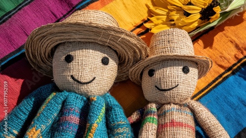 Celebrating fiesta del yamor with traditional ecuadorian textiles and handcrafted dolls