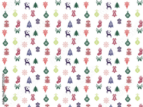 Shameless Pattern Christmas ornaments vector illustration colorful silhouette design