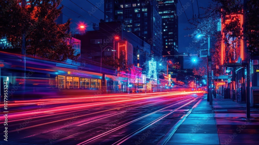 Obraz premium Neon City Lights