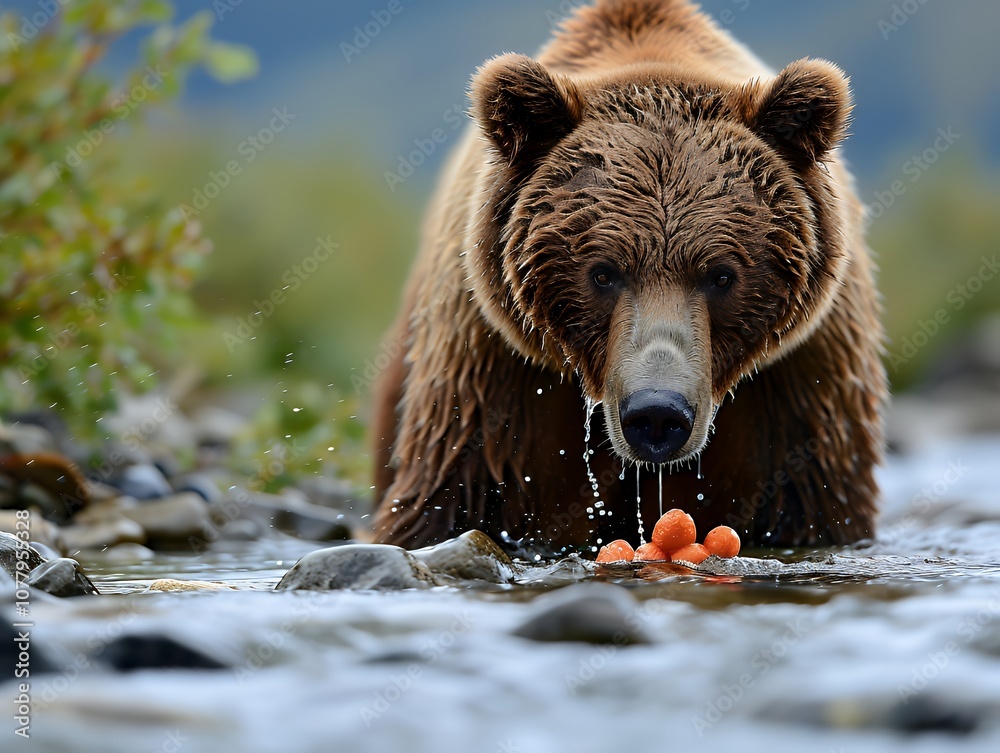 Grizzly Bear in a River