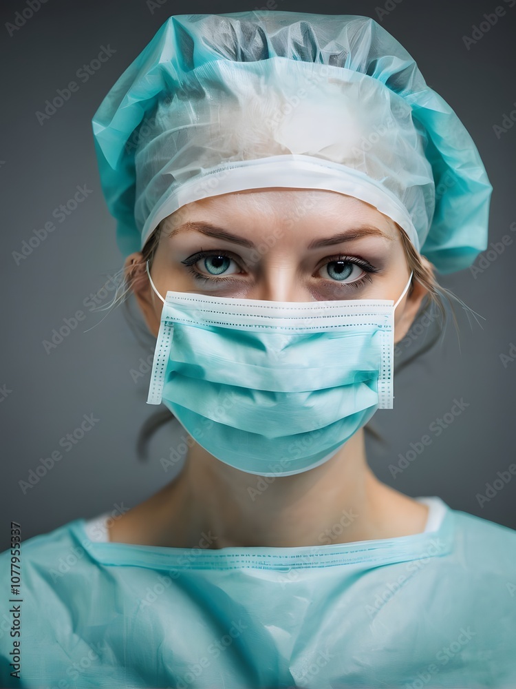 Portrait of Doctor wearing surgical face mask Portrait of Doctor wearing surgical face mask