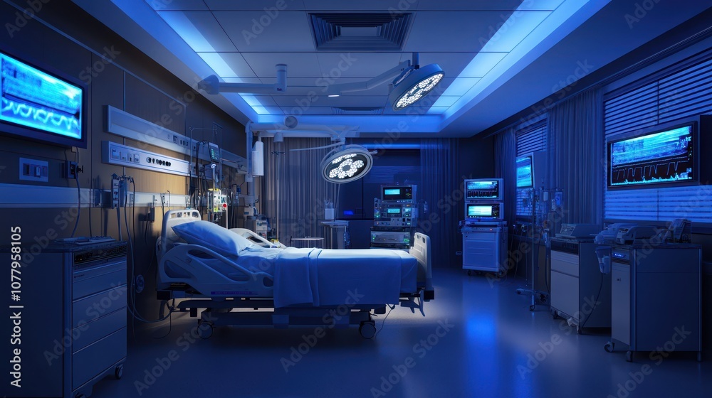 Hospital Room with Medical Equipment Hospital Room with Medical Equipment