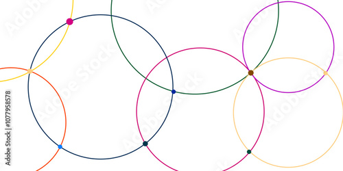 Abstract geometric background with plexus circles. Big data visualization and technology background design.