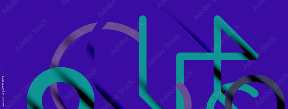 Abstract background. Circles and colorful round shape lines. Linear geometric minimal design Abstract background. Circles and colorful round shape lines. Linear geometric minimal design