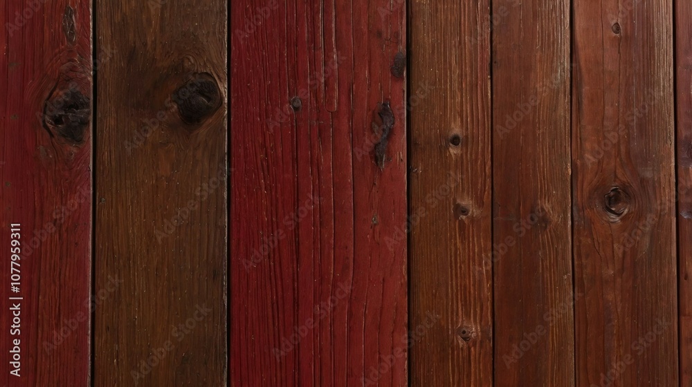 Naklejka premium red wooden wall
