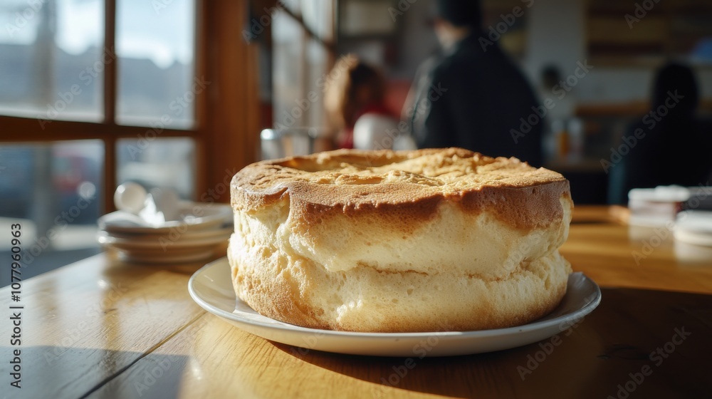Delightful afternoon dining with french soufflé in cozy café ambiance Delightful afternoon dining with french soufflé in cozy café ambiance