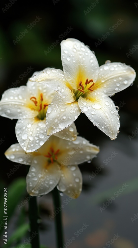 Elegant easter lilies with cross symbolizing spring renewal Elegant easter lilies with cross symbolizing spring renewal