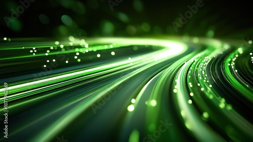 Abstract Green Light Trails