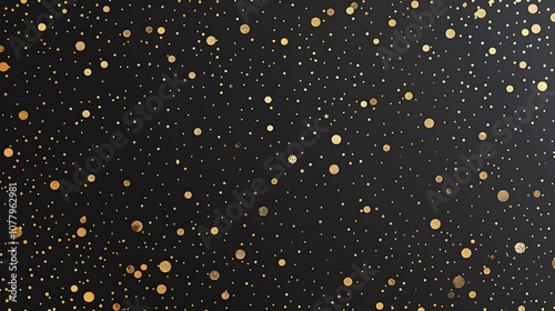 Black fabric with gold polka dots.