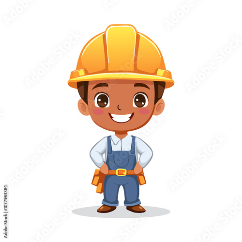 Mason Cute Worker Work Job Profession Professional Occupation Cartoon Character
