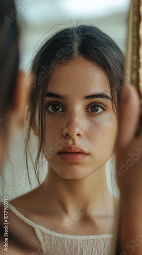 Exploration of body dysmorphia reflection theme in need for spring setting photo