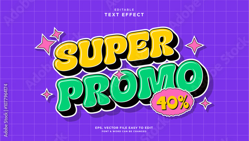 Super promo editable text effect retro y2k style