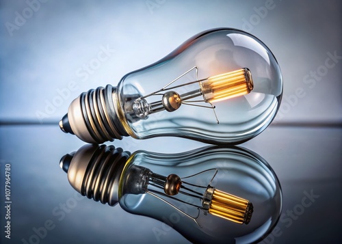 Wallpaper Mural Isolated Clear Glass Light Bulb on a White Background for Creative and Artistic Concepts in Energy, Illumination, and Design with High-Quality Macro Photography Detail Torontodigital.ca
