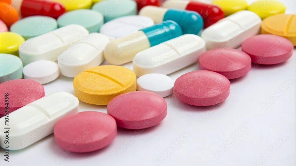 Isolated Pills on a White Background Showcasing Vivid Colors and Smooth Textures, Perfect for Pharmaceutical and Health-Related Imagery in Architectural Photography Isolated Pills on a White Background Showcasing Vivid Colors and Smooth Textures, Perfect for Pharmaceutical and Health-Related Imagery in Architectural Photography