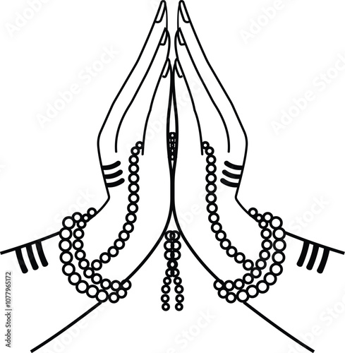 Namaste gesture vector hand drawn 