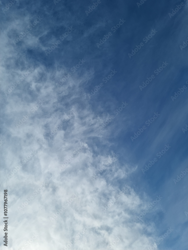 Blue sky and feathery clouds. Blue sky and feathery clouds.