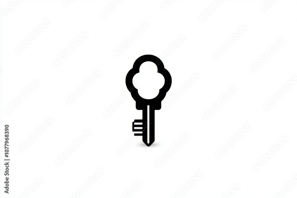 A clean, simple icon of a key and keyhole, representing security and protection A clean, simple icon of a key and keyhole, representing security and protection