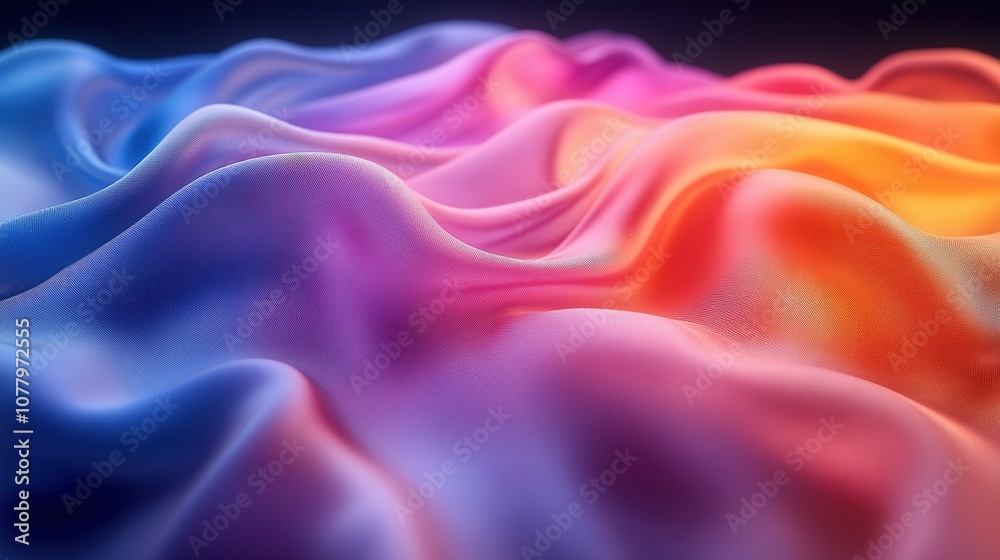 Abstract Wavy Surface with Vibrant Color Gradient Abstract Wavy Surface with Vibrant Color Gradient