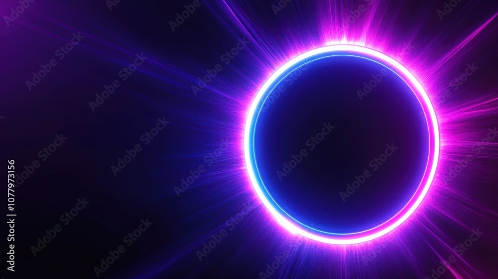 Abstract Circle With Neon Lights Abstract Circle With Neon Lights