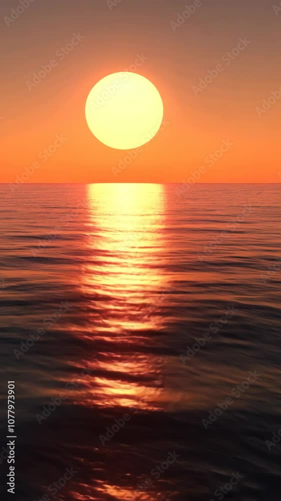 The sun sets over the ocean, casting an orange glow on the water The sun sets over the ocean, casting an orange glow on the water