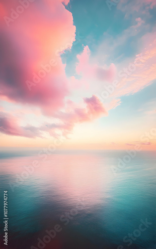 Stunning Gradient Sky Over Calm Ocean Surface