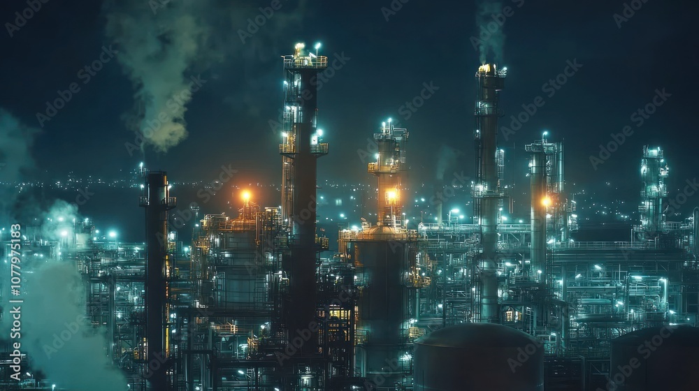 Industrial Night Landscape