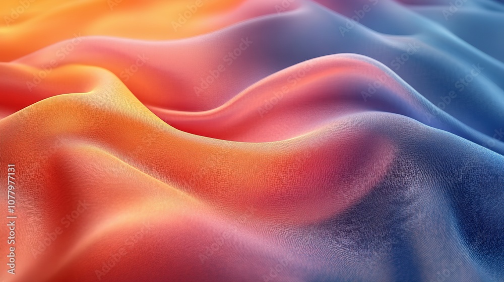 Fototapeta premium Abstract Wavy Gradient Fabric with Textured Surface