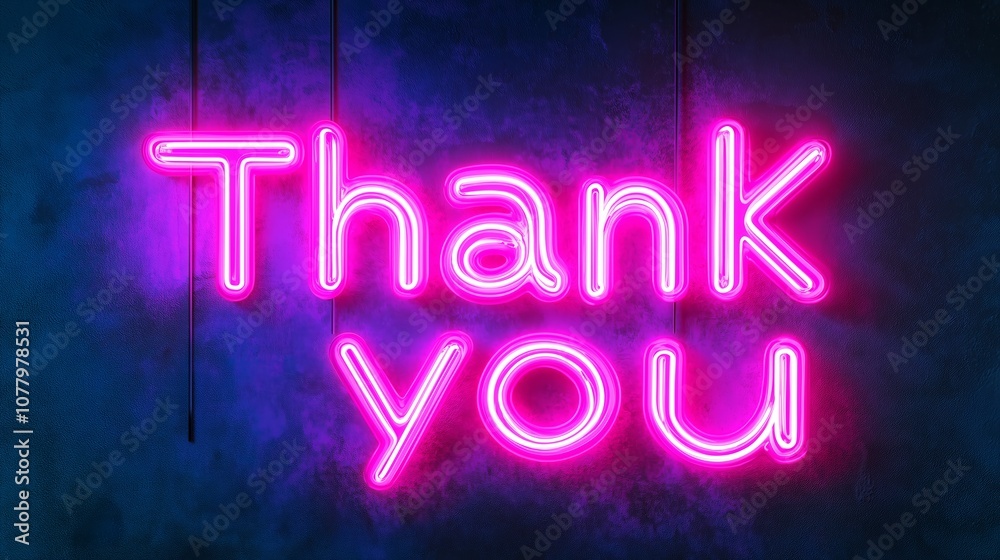 Thank you Retro Neon Sign on Trendy Background. AI Generative Thank you Retro Neon Sign on Trendy Background. AI Generative