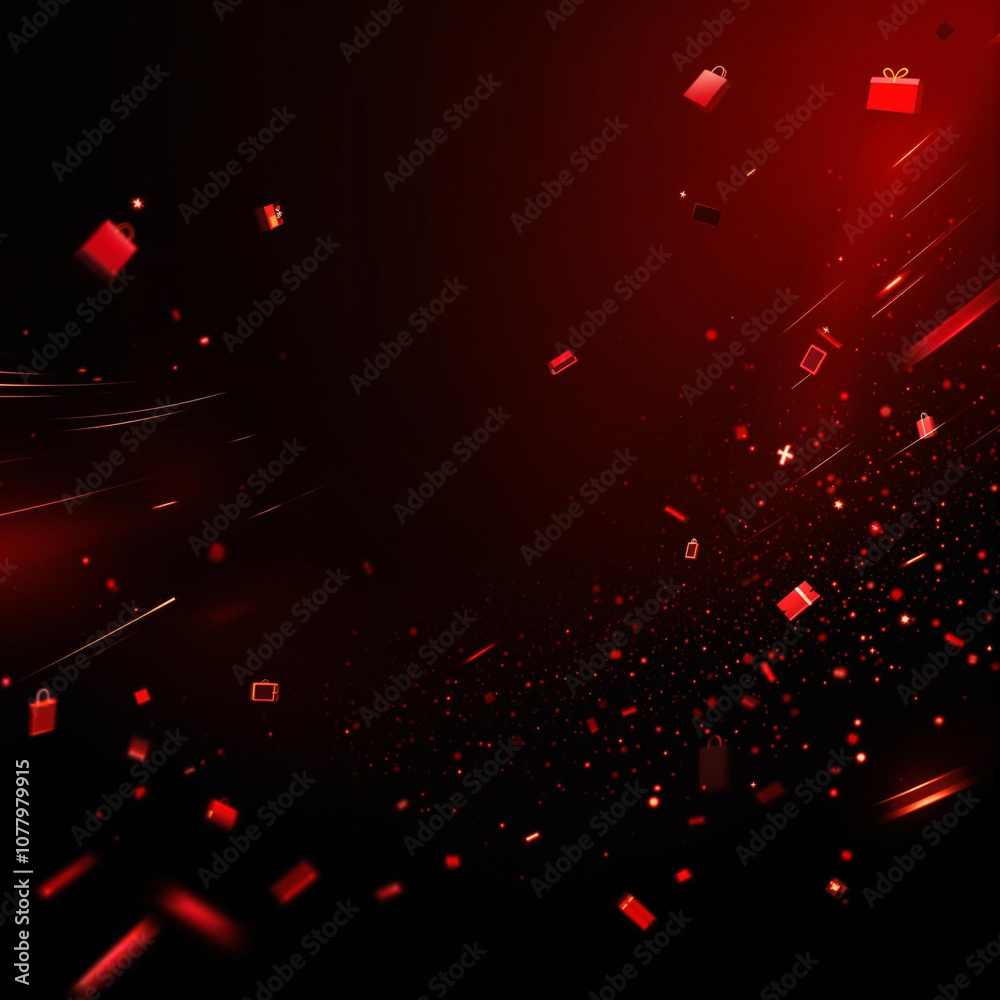 abstract background with red lights. black friday sales background