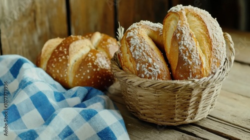 Wallpaper Mural Oktoberfest celebration theme with traditional german pretzels and bavarian decor Torontodigital.ca