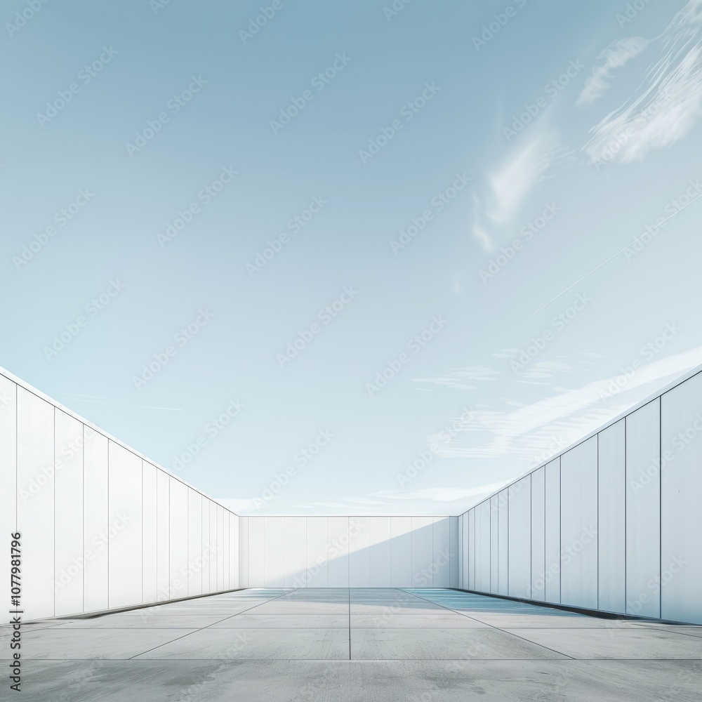 Fototapeta premium White minimal architecture building background empty 