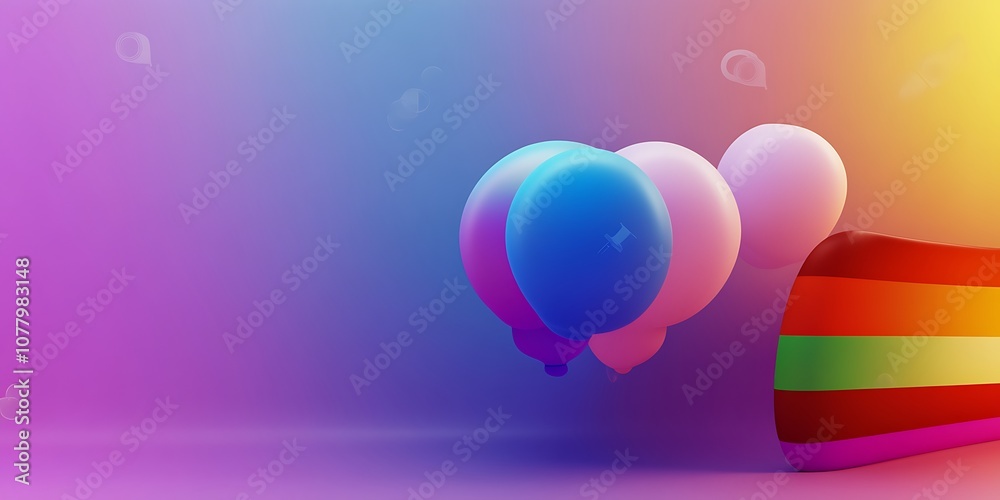 Fototapeta premium Colorful Spheres on Pastel Background