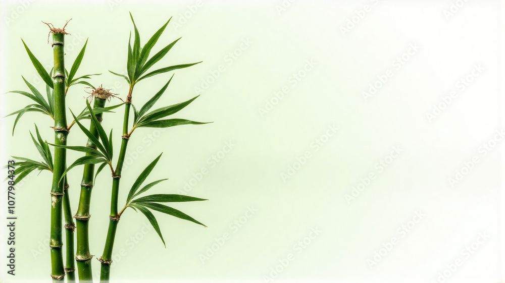 Naklejka premium bamboo leaves and bamboo