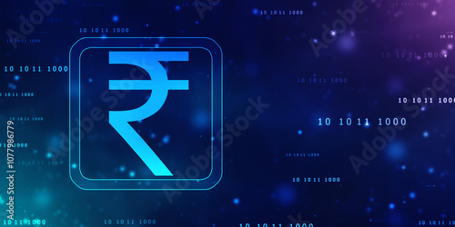 Growth of Indian stock market, Stock market graph. Abstract finance background, India Finance Background, Indian Rupee with graph on blue finance background. 3d render