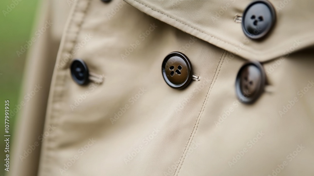 Close-Up of Buttons on a Stylish Coat Close-Up of Buttons on a Stylish Coat