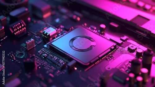 Photorealistic rendering of a laptops hard drive (HDD/SSD), highlighting the disk platters, controller chip, and interface connectors
