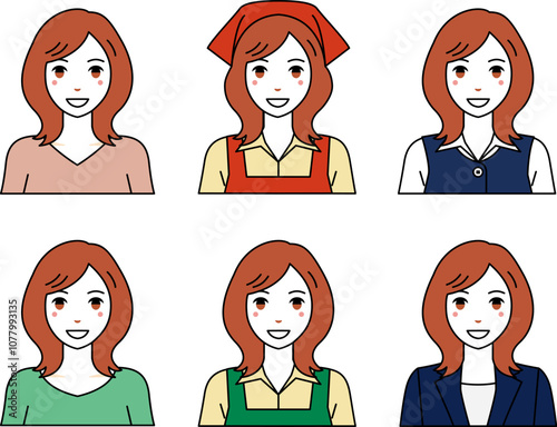ミディアムヘアの女性の短めのバストアップ