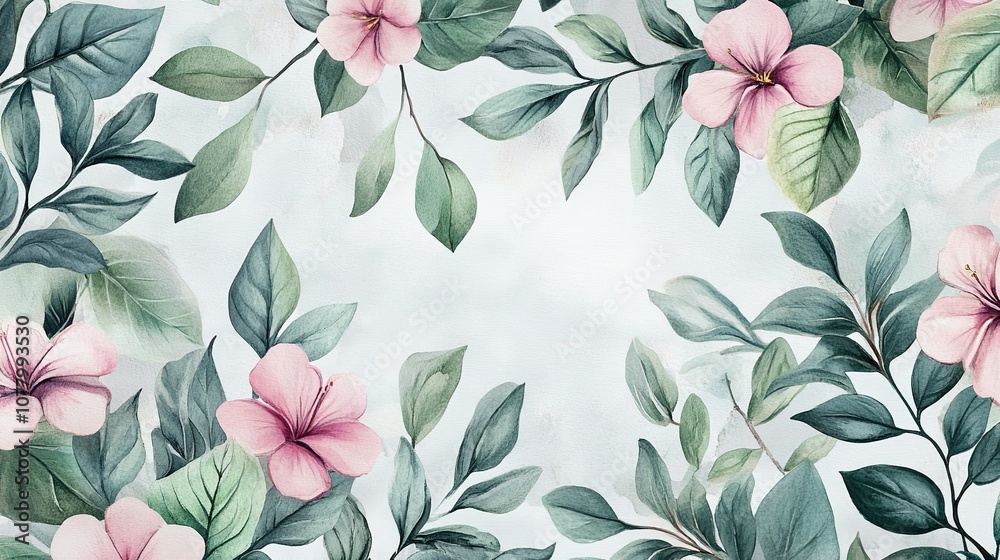 cartoon bright fantacy relief wall sculpted marble, tropical flowers and leaves background, pastel colors cartoon bright fantacy relief wall sculpted marble, tropical flowers and leaves background, pastel colors