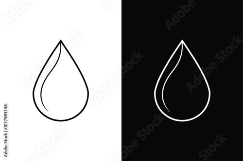 Flat Water Drop line Icon for Design Projects. Simple and Editable